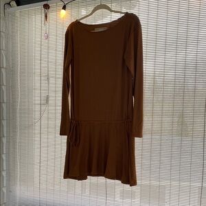 Free People Long Sleeve Brown Dress
